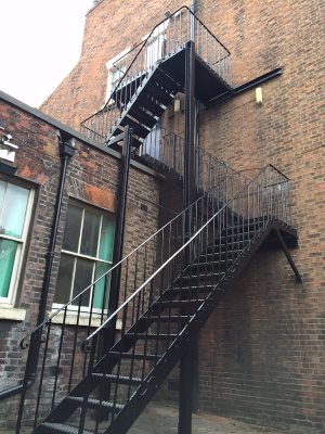 Refurbishment of an existing fire escapes